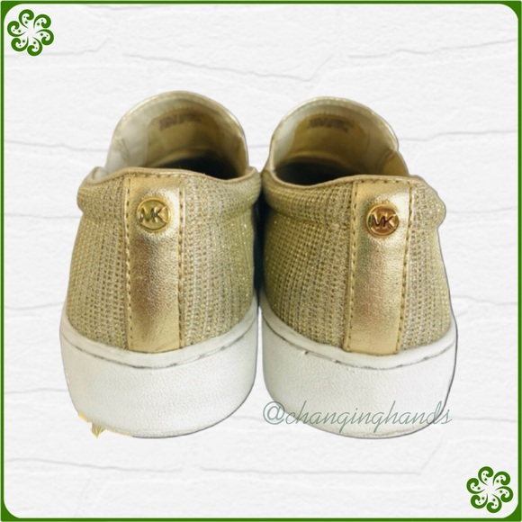 Michael Kors Keaton Slip-On Gold Sneakers - Picture 9 of 13